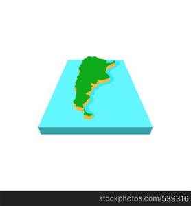 Map of Argentina icon in cartoon style on a white background. Map of Argentina icon, cartoon style