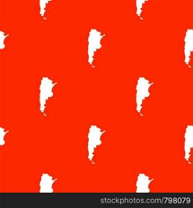 Map of Argentina pattern repeat seamless in orange color for any design. Vector geometric illustration. Map of Argentina pattern seamless