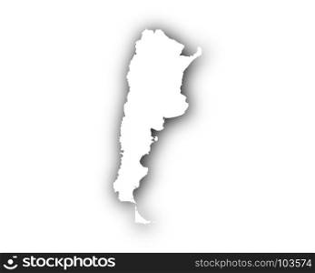 Map of Argentina with shadow