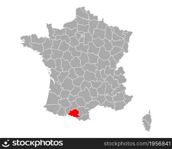 Map of Ariege in France
