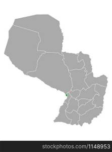 Map of Asuncion in Paraguay