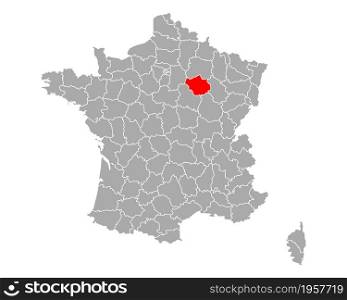 Map of Aube in France