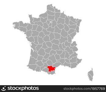 Map of Aude in France