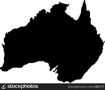 Map of australia. Black Australia map on white background, vector