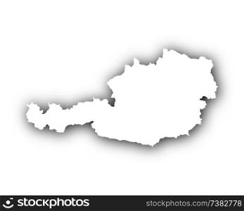 Map of Austria with shadow