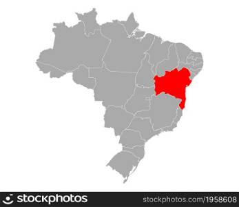 Map of Bahia in Brazil