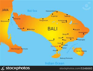 map of Bali country