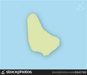 Map of Barbados with shadow