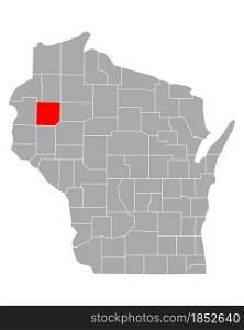 Map of Barron in Wisconsin