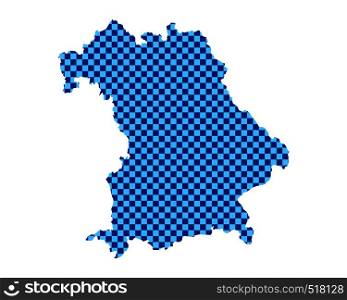 Map of Bavaria in checkerboard pattern