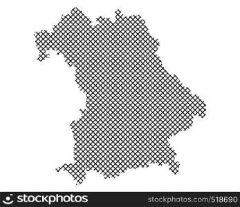 Map of Bavaria on simple cross stitch
