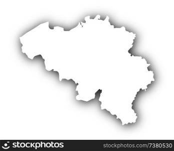 Map of Belgium with shadow