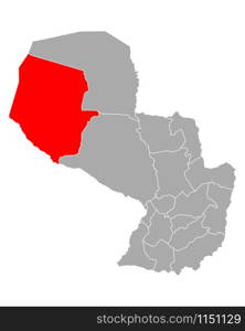 Map of Boqueron in Paraguay