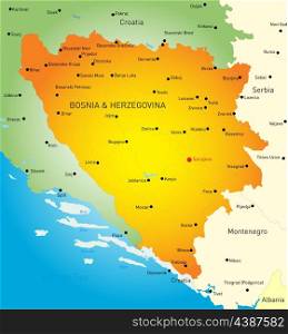 map of Bosnia and Herzegovina country