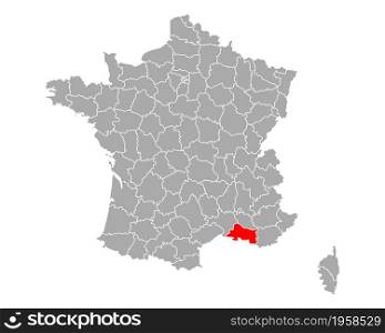 Map of Bouches-du-Rhone in France