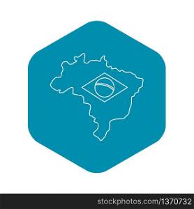 Map of Brasil icon. Outline illustration of map of Brasil vector icon for web. Map of Brasil icon, simple style