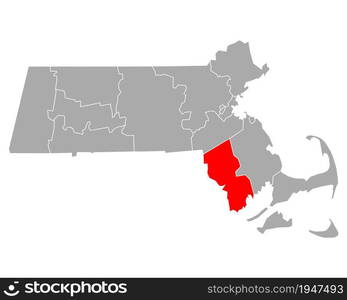 Map of Bristol in Massachusetts