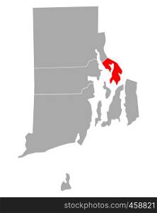 Map of Bristol in Rhode Island