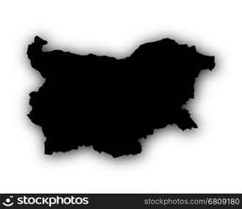 Map of Bulgaria with shadow