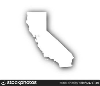 Map of California with shadow