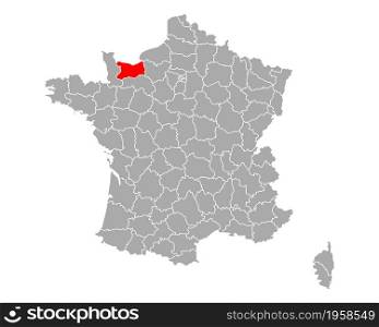 Map of Calvados in France