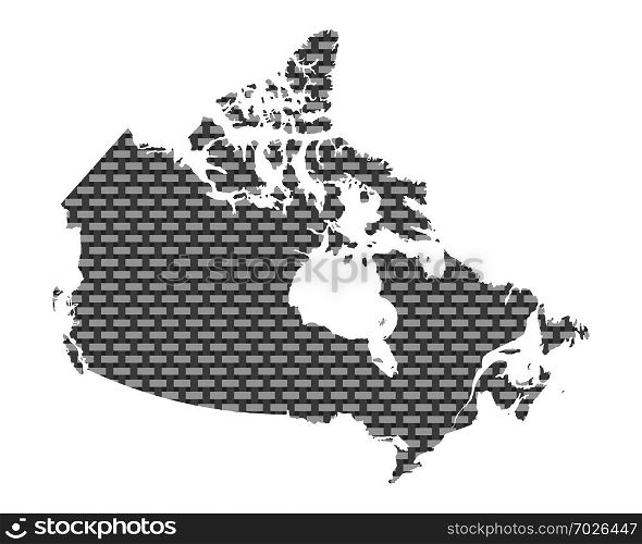Map of Canada coarse meshed