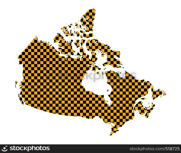 Map of Canada in checkerboard pattern