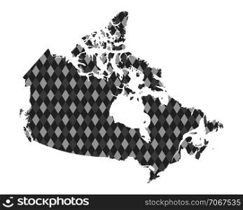 Map of Canada with colored rhombs