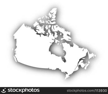 Map of Canada with shadow