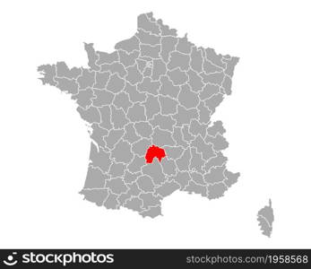 Map of Cantal in France