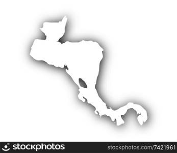 Map of Central America with shadow