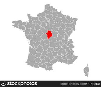 Map of Cher in France