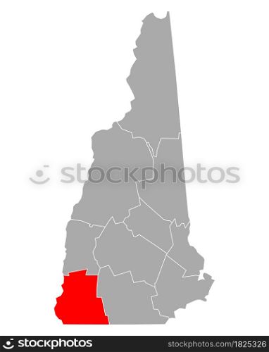 Map of Cheshire in New Hampshire