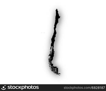 Map of Chile with shadow
