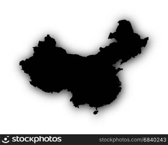 Map of China with shadow