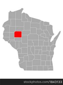 Map of Chippewa in Wisconsin