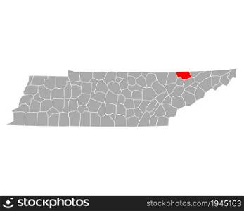 Map of Claiborne in Tennessee