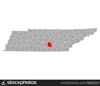 Map of Coffee in Tennessee