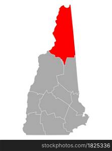 Map of Coos in New Hampshire