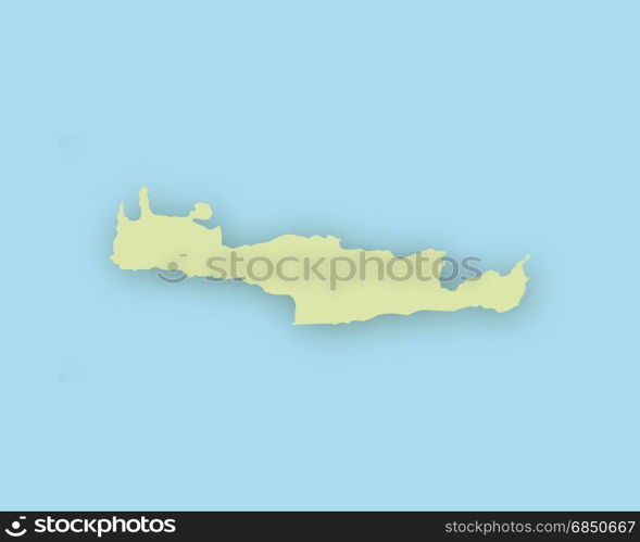 Map of Crete with shadow