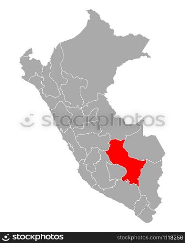 Map of Cusco in Peru
