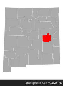 Map of De Baca in New Mexico
