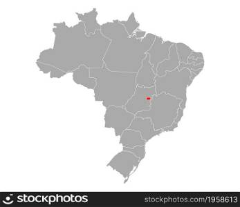 Map of Distrito Federal do Brasil in Brazil
