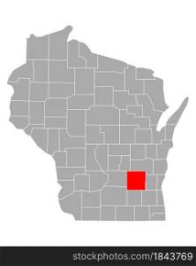 Map of Dodge in Wisconsin