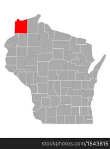 Map of Douglas in Wisconsin