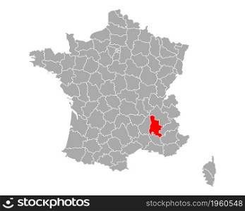 Map of Drome in France