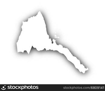 Map of Eritrea with shadow