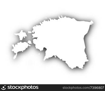 Map of Estonia with shadow