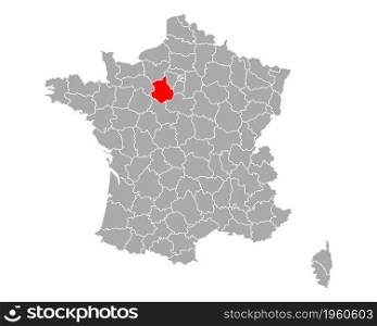 Map of Eure-et-Loir in France