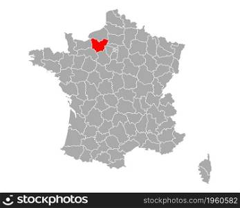 Map of Eure in France
